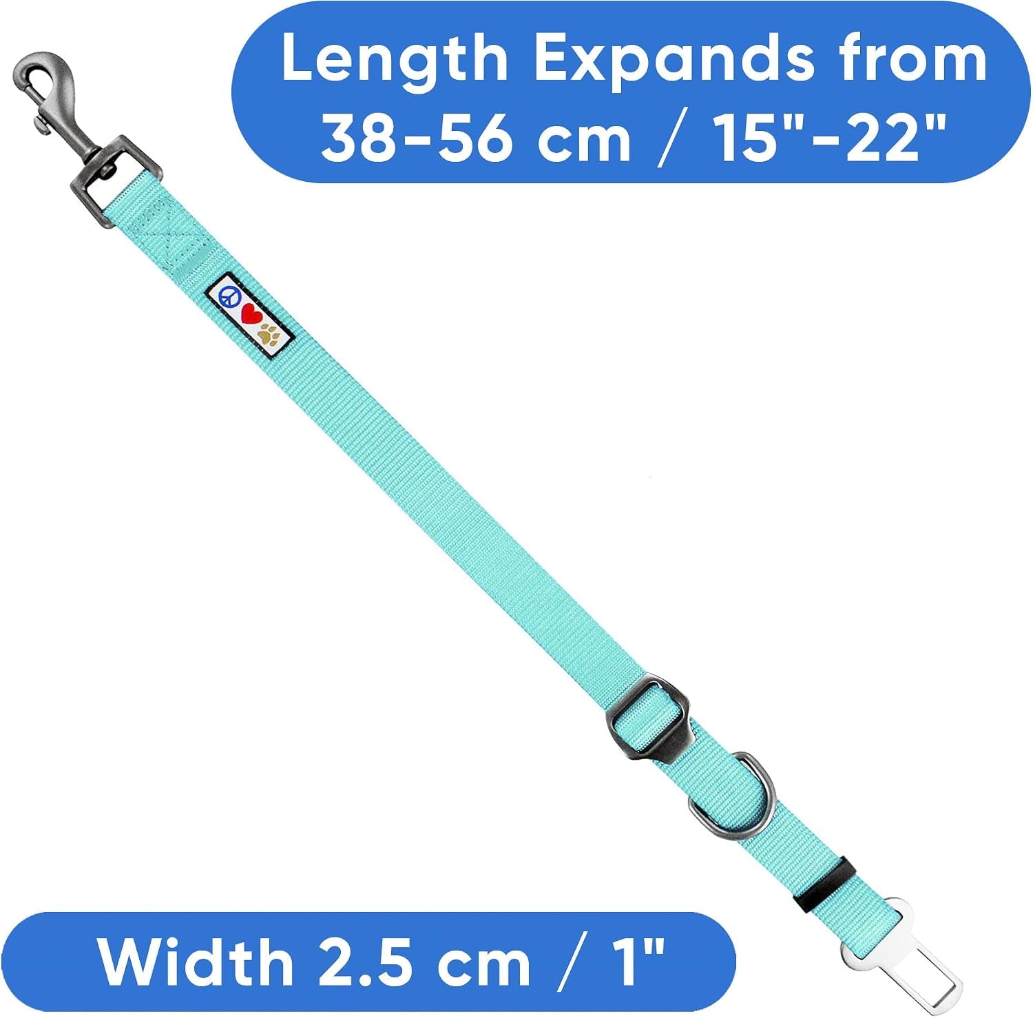Dog Seat Belt | Pet Safety Seat Belt with Adjustable Strap for Small to Large Dogs | Exceeds Dog Safety Standards | Keep Your Dog Secure in the Car - Teal Car Seat Belt for Dogs